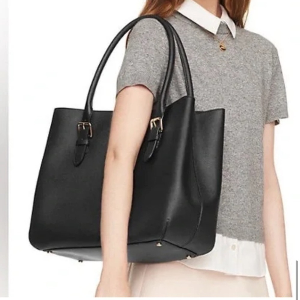 Kate Spade ♠️ Cove Street Airel Black Saffiano Leather Large Tote Bag - Picture 11 of 11